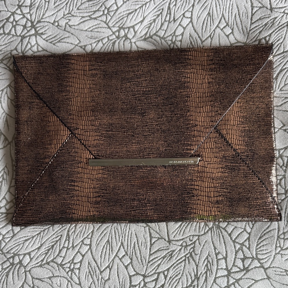 BcBGMaxAzria Brown Envelope Clutch